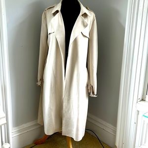 Joan Vass faux suede trenchcoat